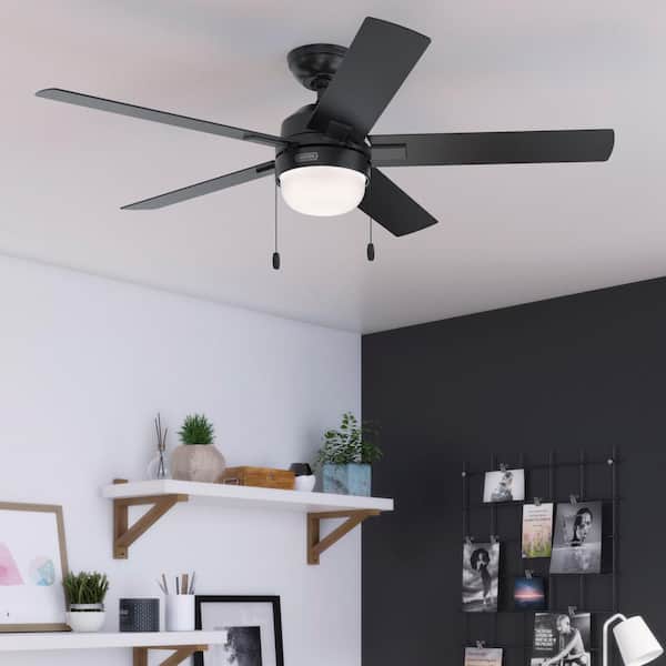 Zeal 52 in. Indoor Matte Black Ceiling Fan with Light Kit