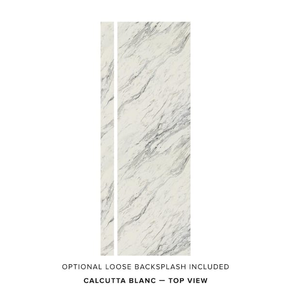 6 ft. L x 25 in. D Engineered Composite Countertop in Calcutta Blanc with Satin Finish