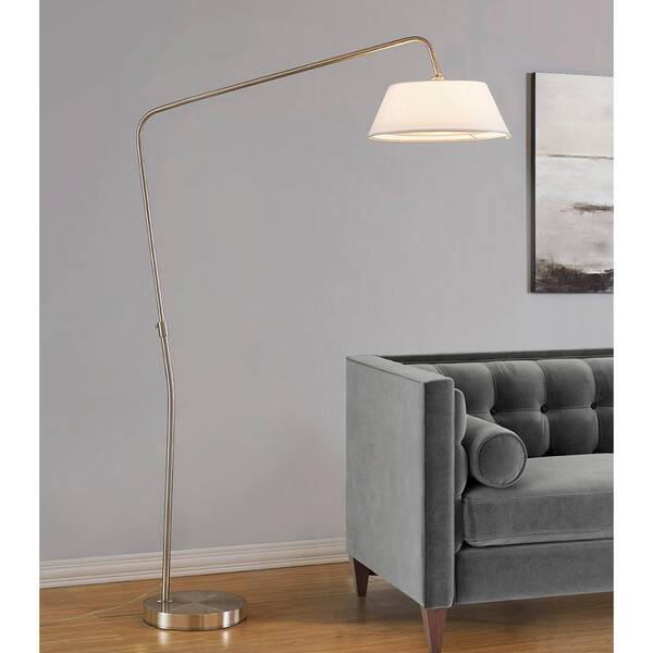 Route 81 in. Brushed Nickel Finish Arch Floor Lamp