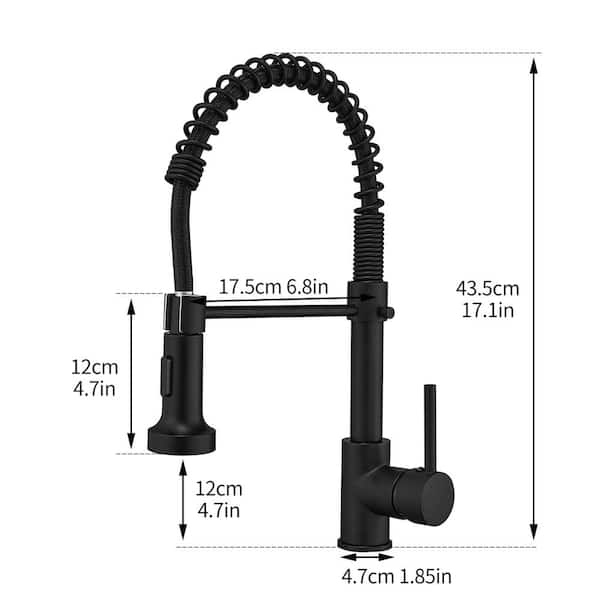 Stainless Steel Faucet Single-Handle Faucet Pull-Down Sprayer Kitchen Faucet Black