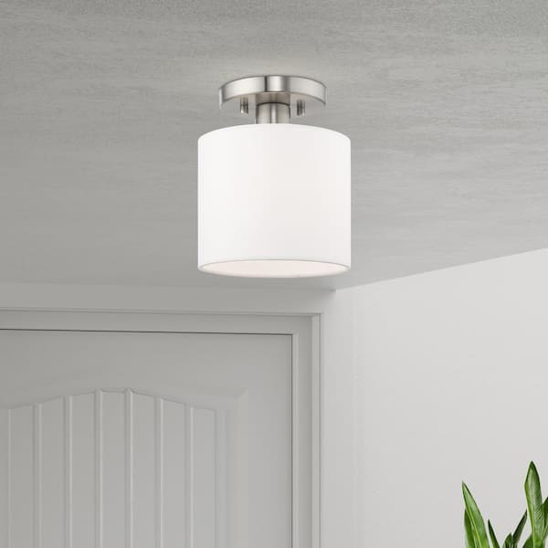 Mercury 1 Light Brushed Nickel Semi Flush Mount