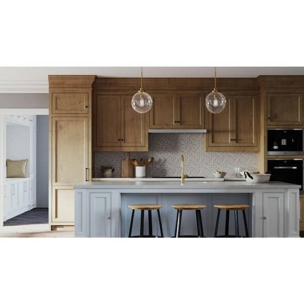 Penn Collection 12 in. 1-Light Golden Natural Brass Clear Glass Farmhouse Kitchen Pendant Light