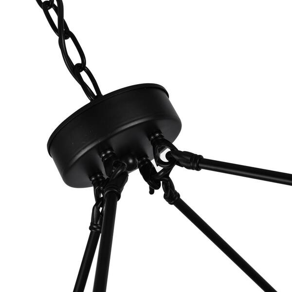 36-Light Black 2-Tiers Candle Style Wagon Wheel Chandelier