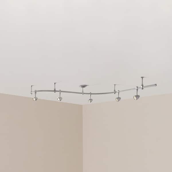 8 ft. 5-Light Silver Integrated LED Flex Track Lighting Kit