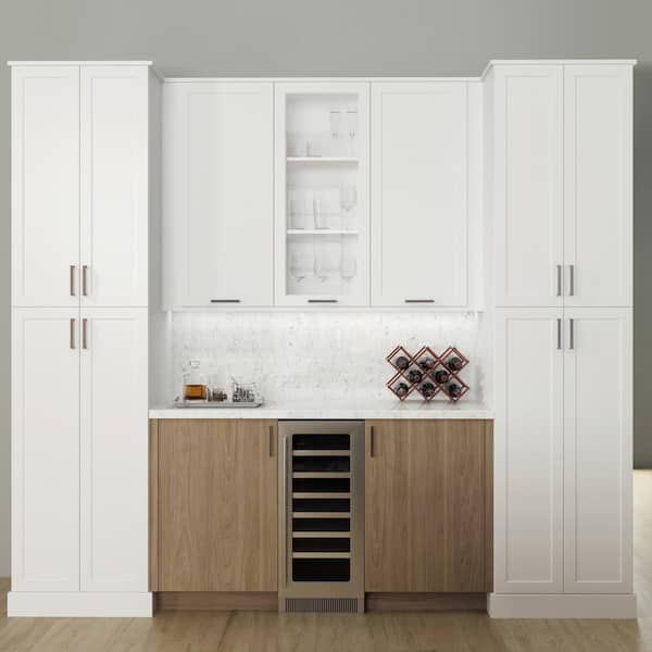 Designer Series Melvern Assembled 24x90x23.75 in. Pantry Kitchen Cabinet in White