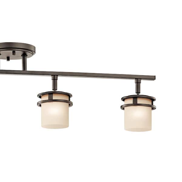 Hendrik 2.5 ft. 4-Light Olde Bronze Halogen Ceiling Mounted Hard Wired Track Lighting Kit