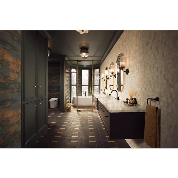 Occasion 1-Light Black with Brass Trim Wall Sconce