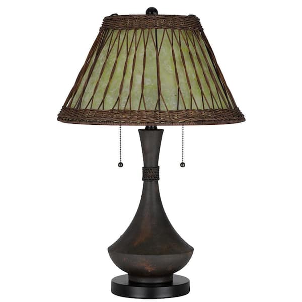 25.5 in. H Dark Bronze Resin and Metal Table Lamp