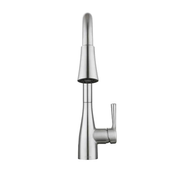 Sadira Touchless Single Handle Pull-Down Sprayer Kitchen Faucet with TurboSpray and FastMount in Stainless Steel