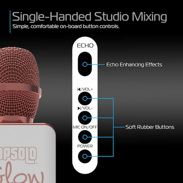 Pop Solo LED Karaoke Microphone in Rose Gold