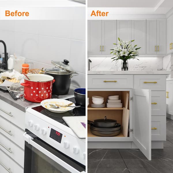 33 in. W x 34-1/2 in. H x 24 in. D Painted Shaker Style Ready to Assemble Base Cabinet