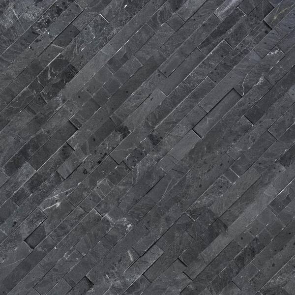 Premium Black Splitface Ledger Panel 6 in. x 24 in. Natural Slate Wall Tile (8 sq. ft./Case)