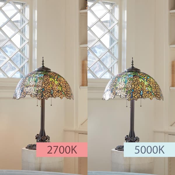 Valencia 31 .75 in. Antique Bronze Laburnum Tiffany-Style Stained Glass Table Lamp