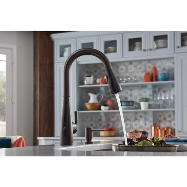 Essie Touchless 1-Handle Pull-Down Sprayer Kitchen Faucet with MotionSense Wave and Power Clean in Mediterranean Bronze