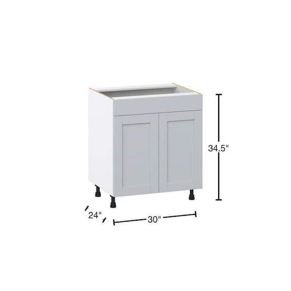 Cumberland Light Gray Shaker Assembled Sink Base Kitchen Cabinet with False Front (30 in. W x 34.5 in. H x 24 in. D)