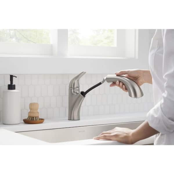 Jolt Single Handle Standard Kitchen Faucet in Vibrant Stainless