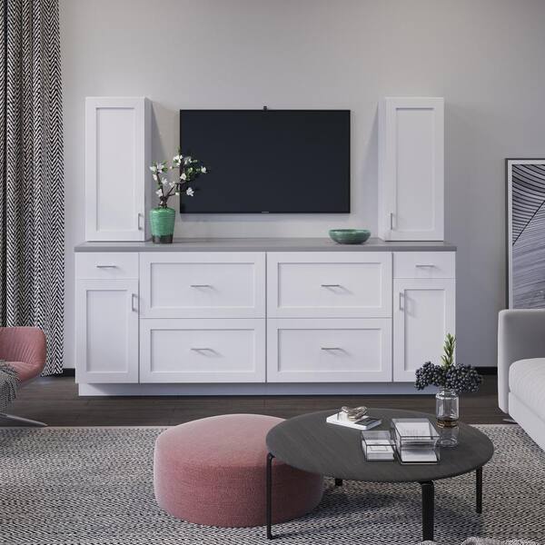 Westfield Feather White Shaker Stock Assembled Base Kitchen Cabinet (24 in. W x 23.75 in. D x 35 in. H)