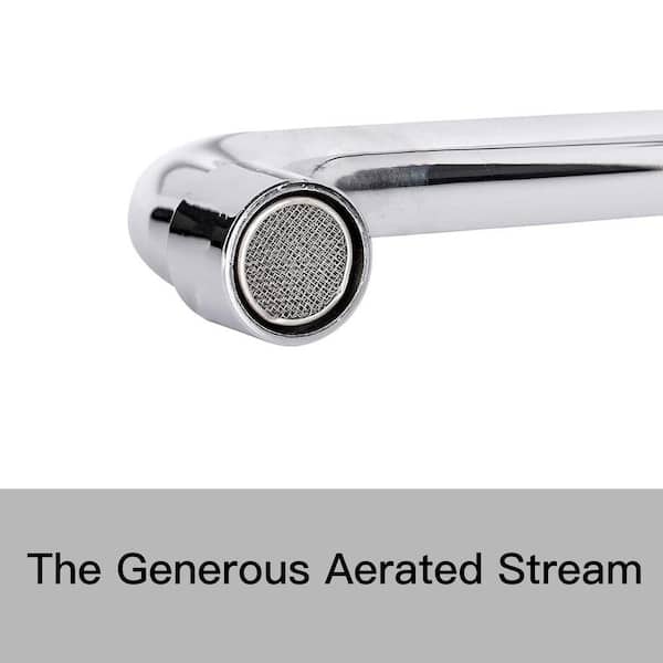 2-Handle Wall Mount Kitchen Faucet With 8 Inch Swivel Spout 8