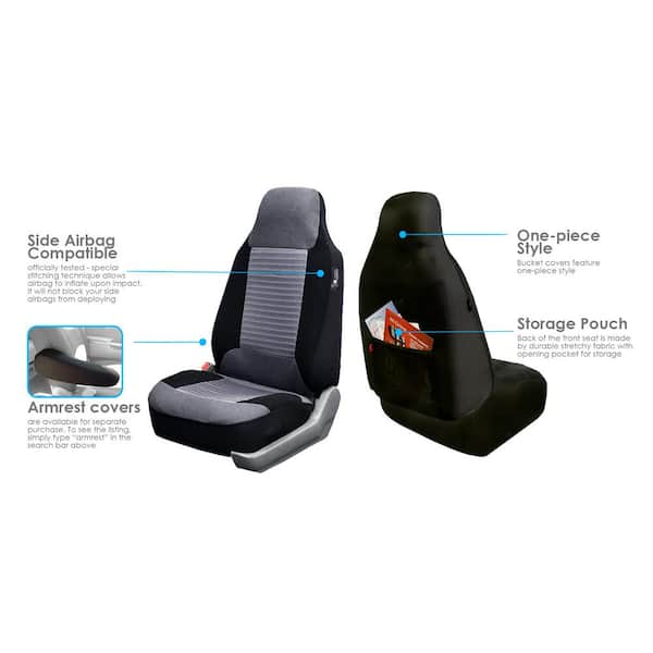 Premium Fabric 47 in x 23 in. x 1 in. Half Set Front Seat Covers
