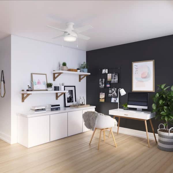 Ristrello 44 in. LED Low Profile Indoor Fresh White Ceiling Fan with Light Kit