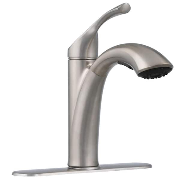 Mistos Single-Handle Pull-Out Sprayer Kitchen Faucet In Stainless Steel