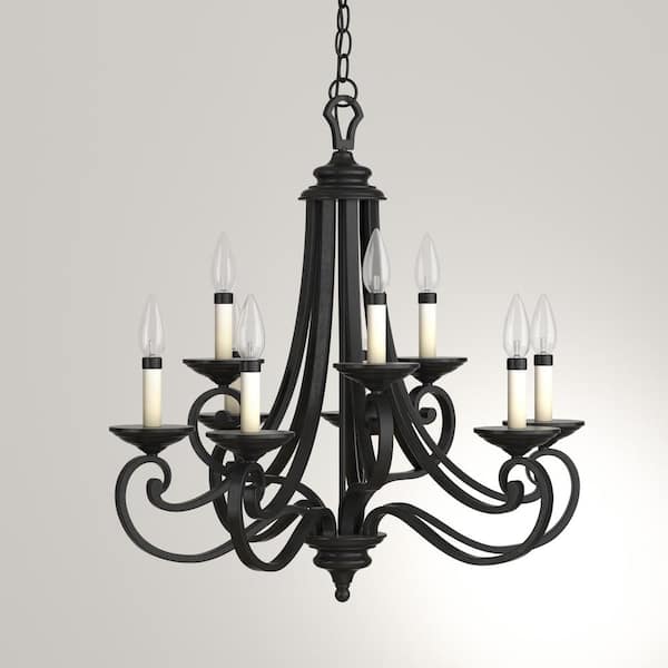 Barcelona 9-Light Hanging Natural Iron Chandelier