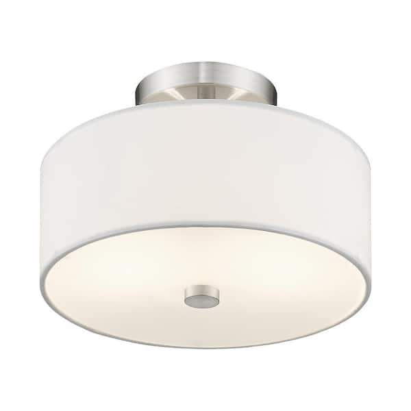 Mercury 2 Light Brushed Nickel Flush Mount