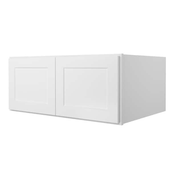 33-in. W x 24-in. D x 15-in. H in Shaker White Plywood Ready to Assemble Wall Bridge Kitchen Cabinet with 2 Doors