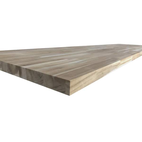 8 ft. L x 25 in. D Unfinished Acacia Butcher Block Countertop in With Standard Edge