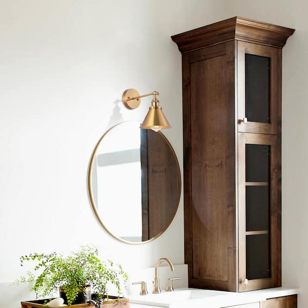 1-Light Golden Sconce Wall Light