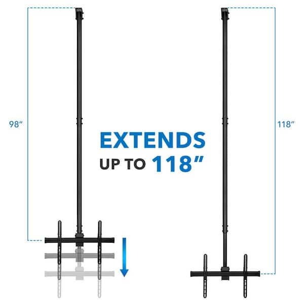 32 in.- 70 in. Large Full Motion TV Ceiling Mount with 25-Degree Tilt, 110 lbs. Load Capacity