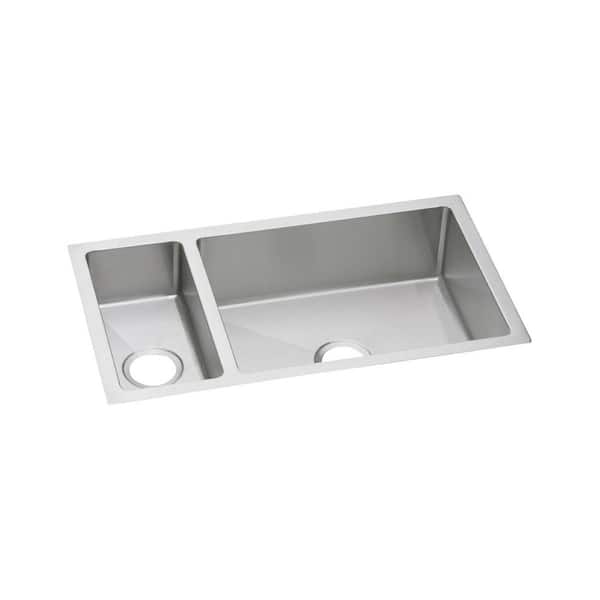 Crosstown Undermount Stainless Steel 33 in. Double Bowl Kitchen Sink