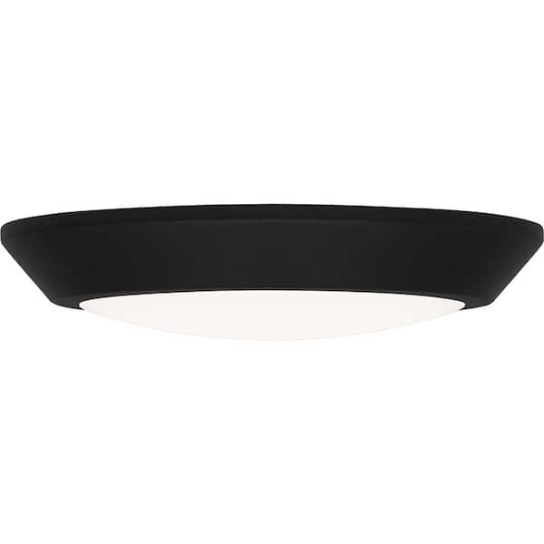 Verge 5.5 in. Earth Black LED Flush Mount with White Acrylic Shade