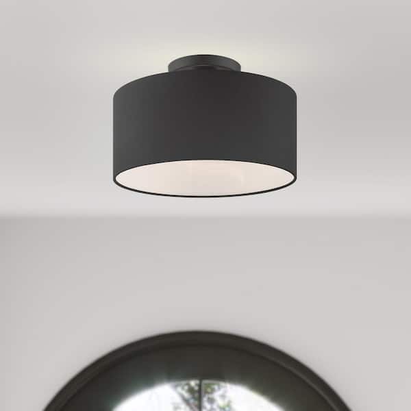 Hillcott 1 Light Black Semi Flush Mount