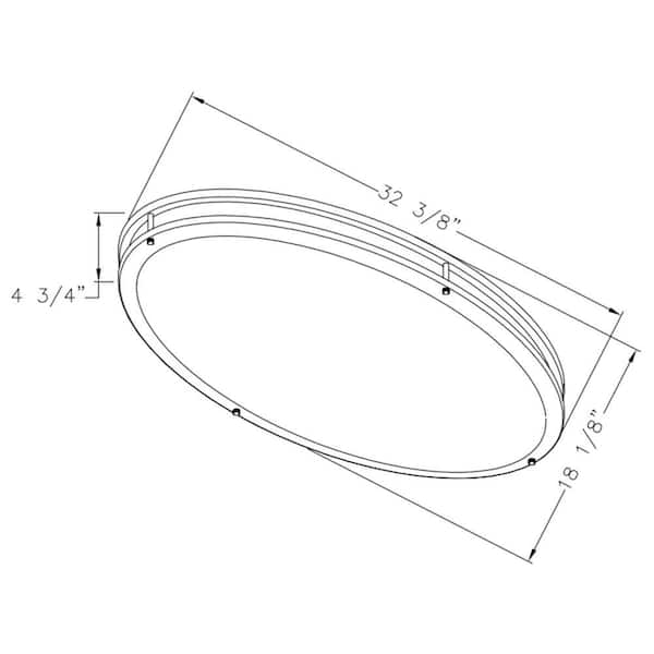 Owens 32.4 in. Brushed Nickel Integrated LED Flush Mount Ceiling Light