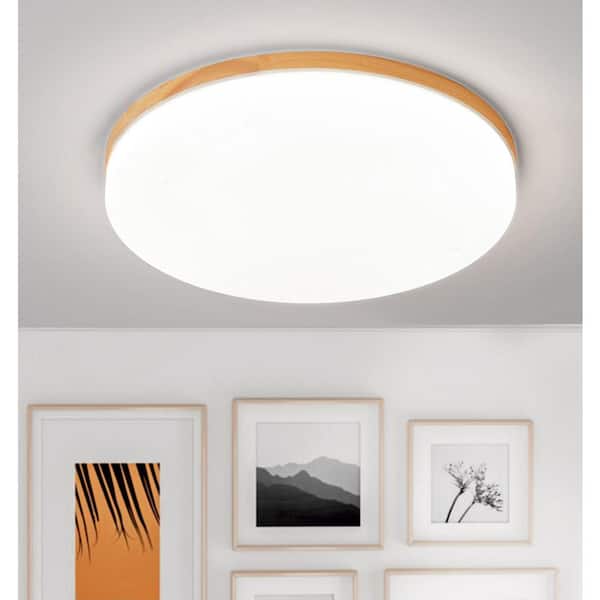 18.89 in. 1-Light White Simple Circle Modern Minimalist Integrated LED Flush Mount