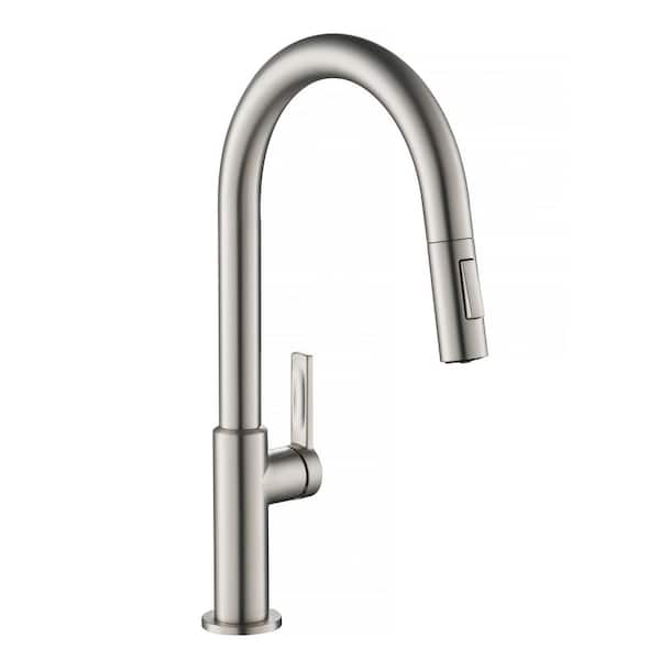 Oletto Single-Handle Pull-Down Sprayer Kitchen Faucet in Spot Free Stainless Steel