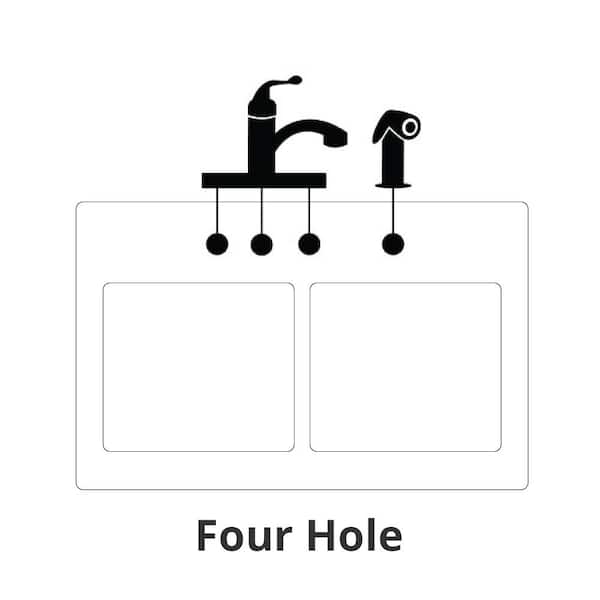 Houzer Premiere Gourmet Series Topmount Stainless Steel Triple Bowl Kitchen Sink, 4-Hole, PGT-4322-1