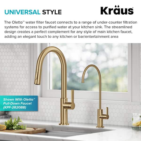 Oletto Single Handle Beverage Faucet in Brushed Brass