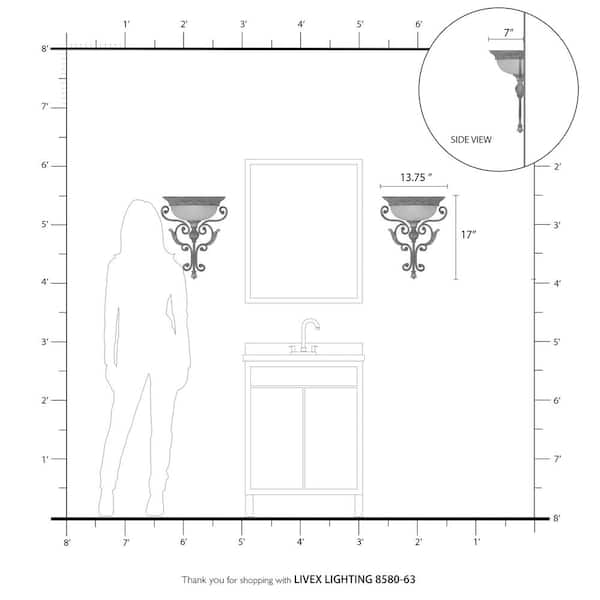 Villa Verona 1 Light Verona Bronze with Aged Gold Leaf Accents Wall Sconce