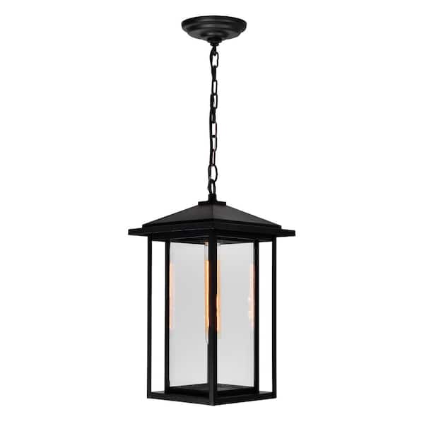 Crawford 1 Light Black Outdoor Hanging Light