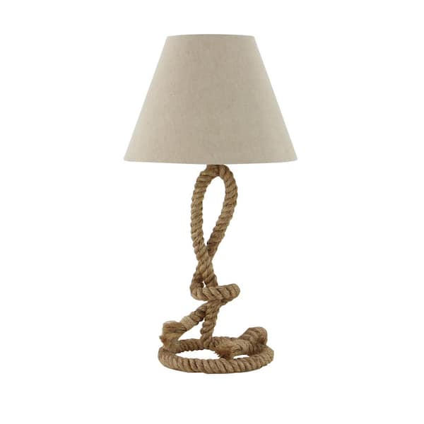29 in. Brown Jute Twisted Rope Task and Reading Table Lamp