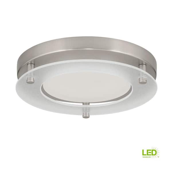 7.25 in. Flush Mount Collection 17-Watt Brushed Nickel Integrated LED Flush Mount