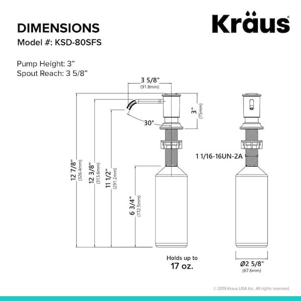 Kitchen Soap Dispenser in Spot Free Stainless Steel