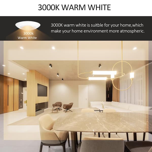 24-Pack 7.5 in. 90 CRI 3000K Warm White Dimmable Integrated LED Flush Mount Ceiling Light Disk Light