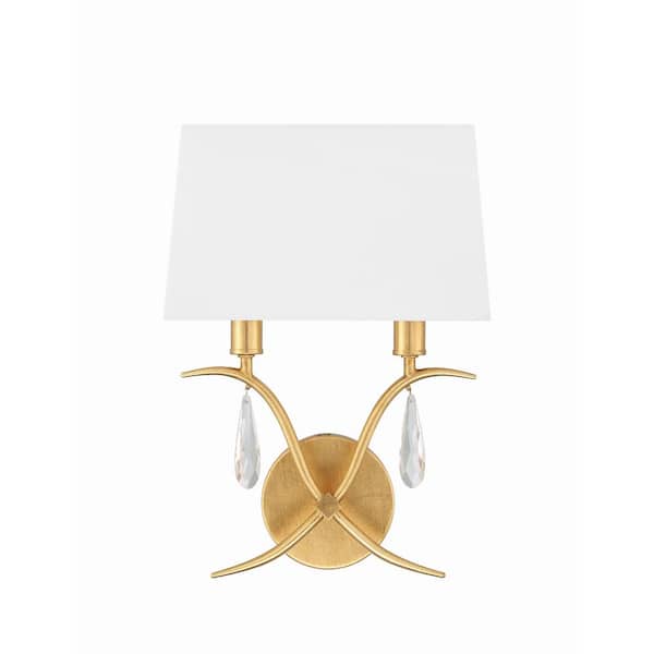Rollins 2-Light Antique Gold Wall Mount