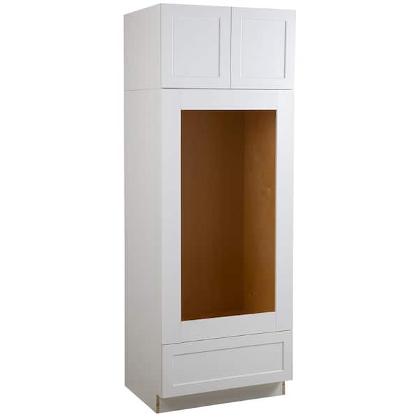 Cambridge White Shaker Stock Ready-to-Assemble Double Oven Kitchen Cabinet (33 in. W x 24.5 in. D x 90 in. H)