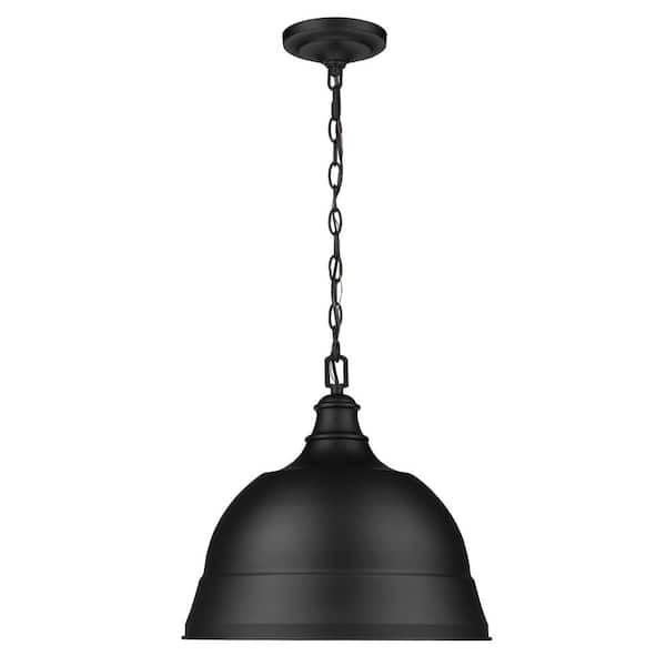 Rebel 2-Light Matte Black Hanging Barn Light Pendant