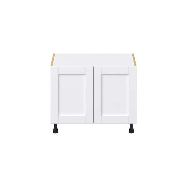 Mancos Glacier White Shaker Assembled Apron Front Sink Base Kitchen Cabinet (30 in. W x 24.5 in. H x 24 in. D)