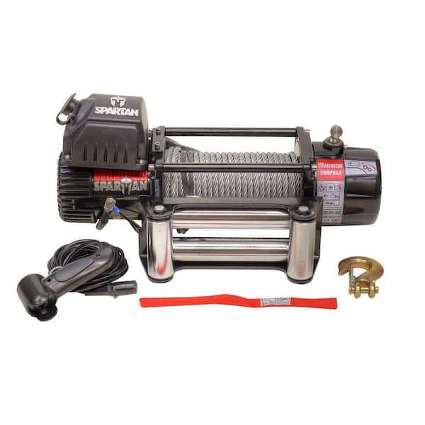 Spartan Series 12,000 lb. Capacity 12-Volt Electric Winch with 82 ft. Steel Cable